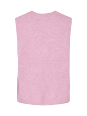 PIECES Pink Tie Front Sleeveless Knitted Vest - Image 2 of 2