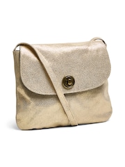 PIECES Gold Leather Cross-Body Bag - Image 2 of 5