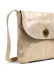 PIECES Gold Leather Cross-Body Bag - Image 4 of 5