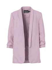 PIECES Pink Relaxed Ruched Sleeve Blazer - Image 1 of 2