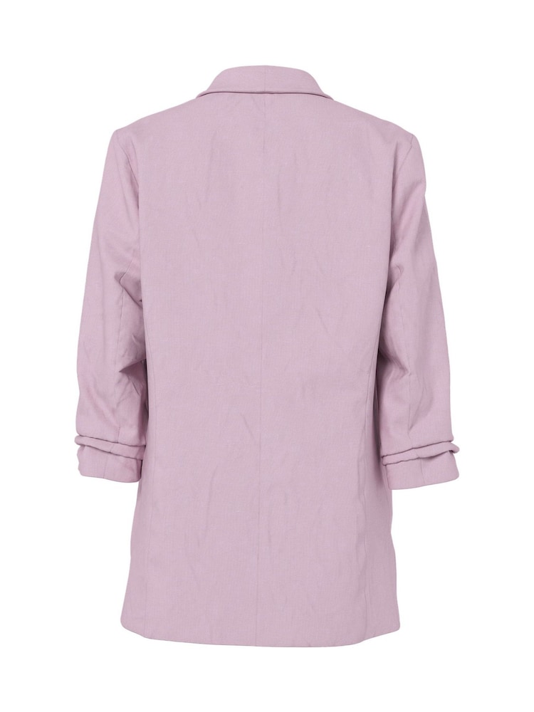 PIECES Pink Relaxed Ruched Sleeve Blazer - Image 2 of 2