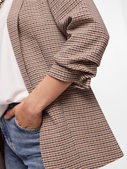 PIECES Natural Relaxed Ruched Sleeve Blazer - Image 4 of 4