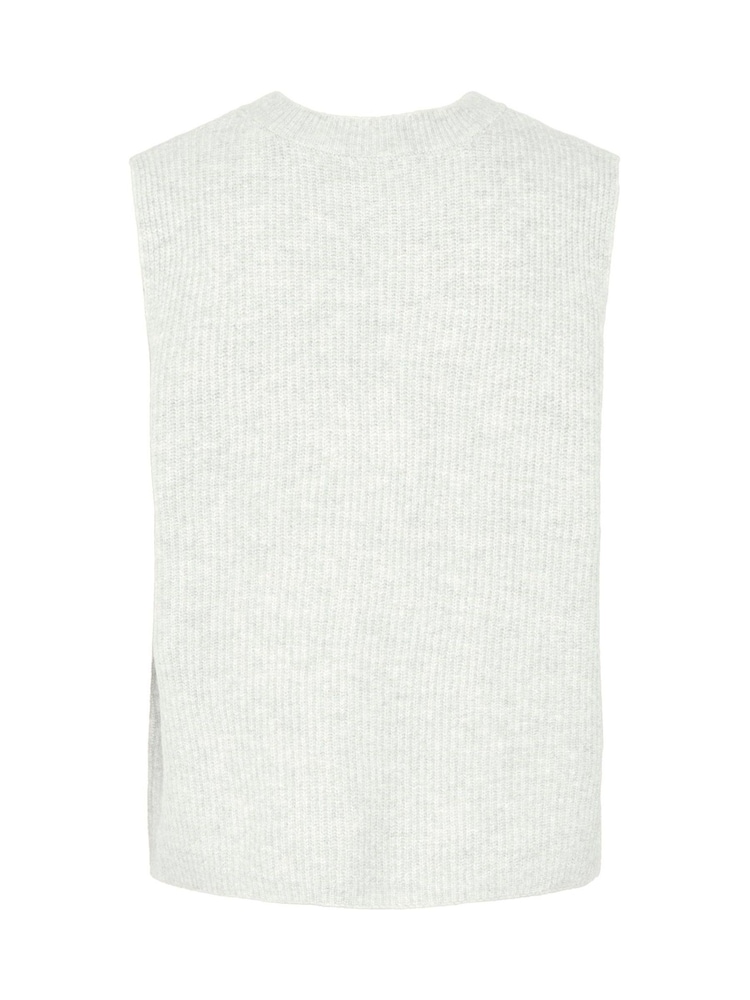 PIECES White Tie Front Sleeveless Knitted Vest - Image 2 of 2
