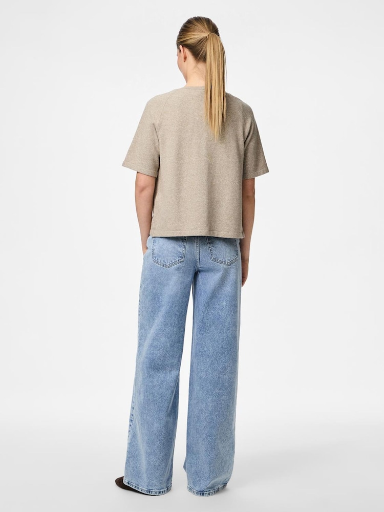 PIECES Natural Short Sleeve Round Neck Knitted Cardigan - Image 2 of 3