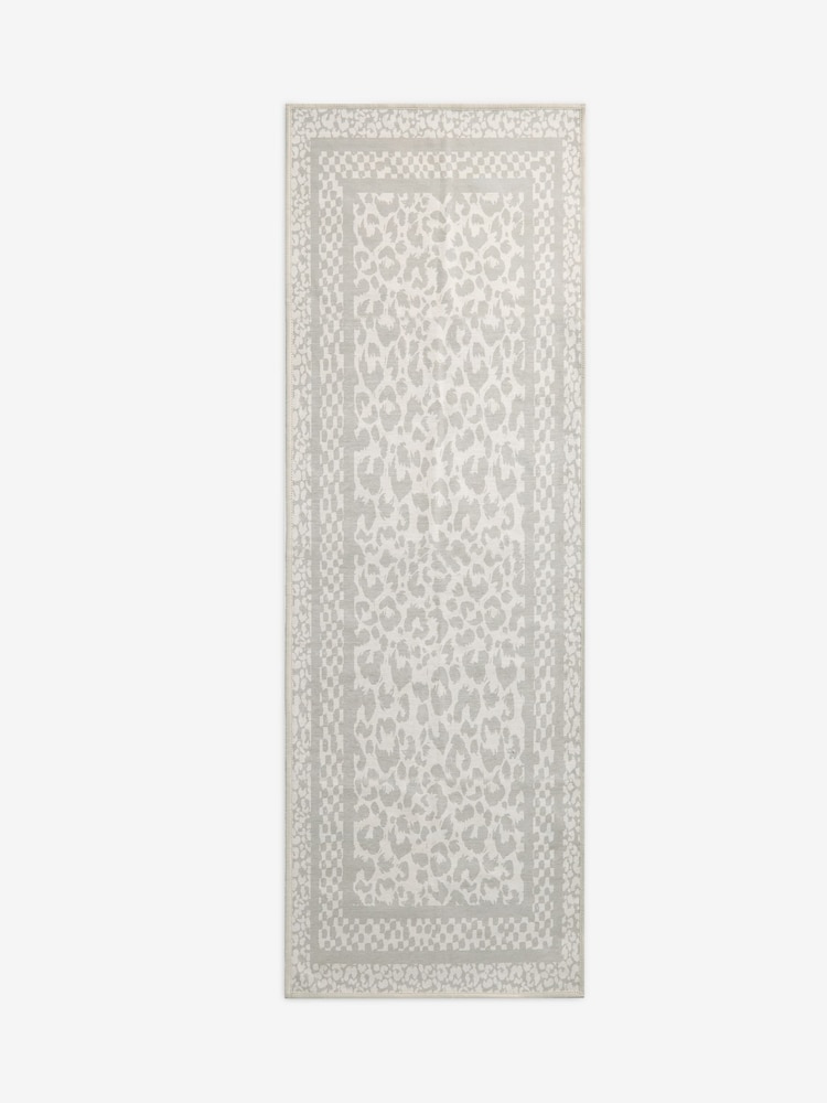 Natural Washable Leopard Print Runner - Image 6 of 6