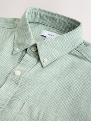 Green Standard Collar Cotton Linen Blend Long Sleeve Shirt - Image 8 of 9