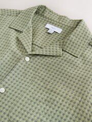 Green Seersucker Check Short Sleeve Shirt - Image 3 of 3