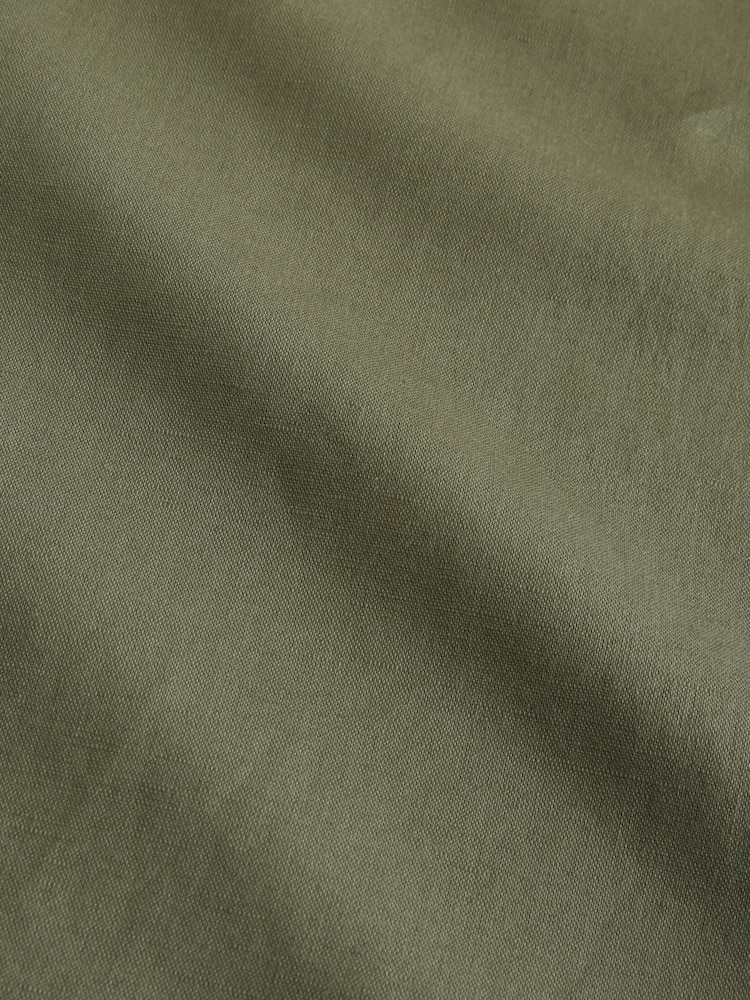 Green Cotton Linen Blend Short Sleeve Shirt - Image 8 of 8