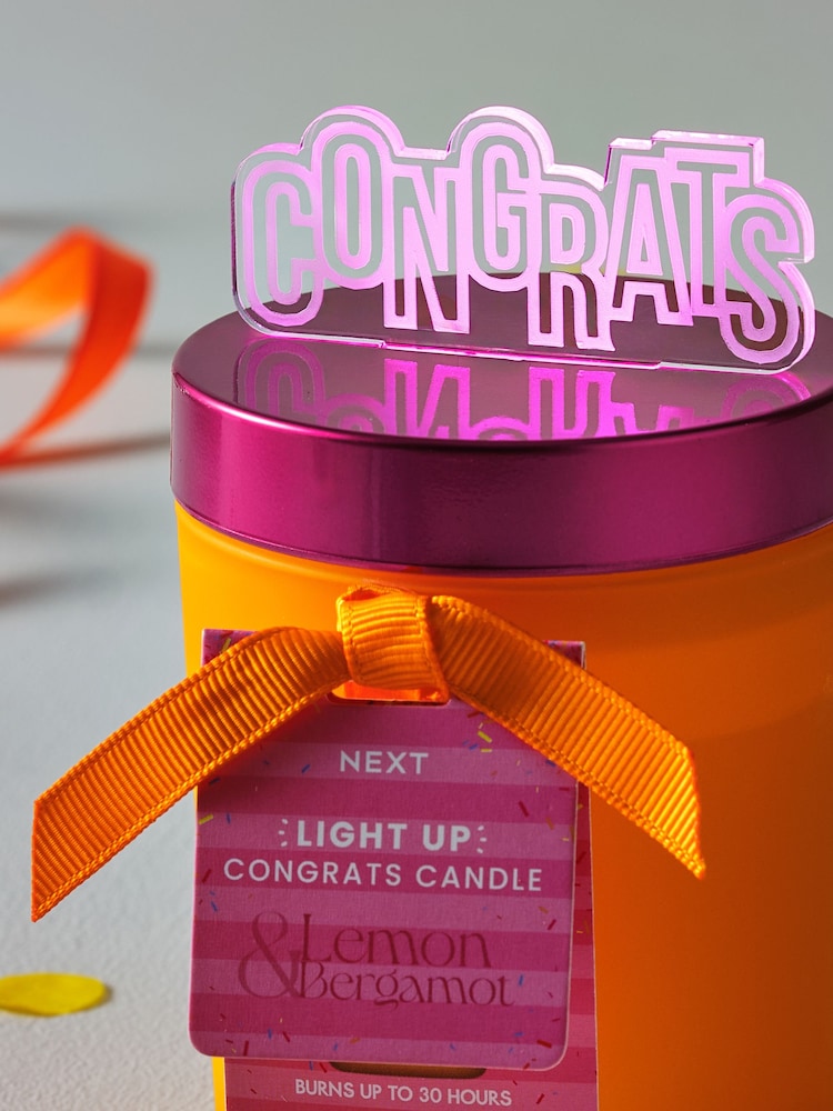 Lemon & Bergamot Orange Congrats Light Up Candle - Image 1 of 4