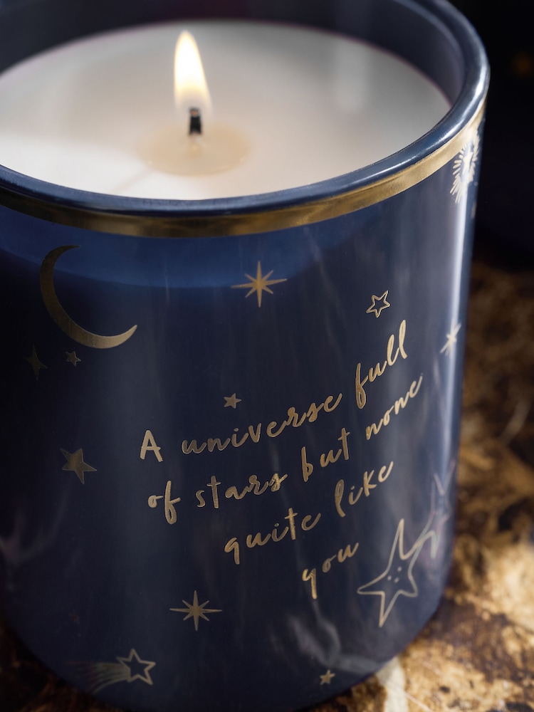 Cassis & Coconut Navy & Gold Celestial Stars & Moon Candle - Image 2 of 3