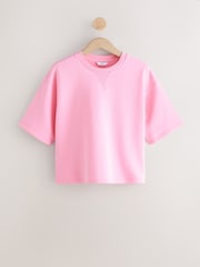 Fluro Pink Cotton Rich Crew Neck Heavyweight T-Shirt - Image 1 of 7