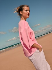 Fluro Pink Cotton Rich Crew Neck Heavyweight T-Shirt - Image 4 of 7