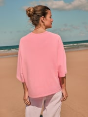 Fluro Pink Cotton Rich Crew Neck Heavyweight T-Shirt - Image 5 of 7