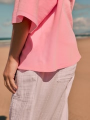 Fluro Pink Cotton Rich Crew Neck Heavyweight T-Shirt - Image 7 of 7
