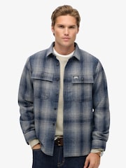 Superdry Blue Oversized Wool Miller Shirt - Image 2 of 5