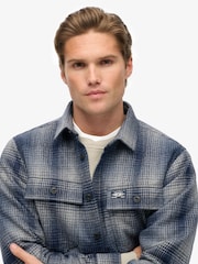 Superdry Blue Oversized Wool Miller Shirt - Image 3 of 5