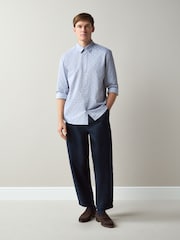 Blue Jaquard Print Long Sleeve Shirt - Image 2 of 7