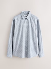 Blue Jaquard Print Long Sleeve Shirt - Image 5 of 7