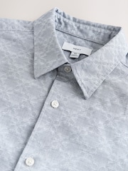 Blue Jaquard Print Long Sleeve Shirt - Image 7 of 7