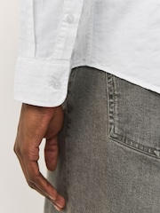 White Jaquard Print Long Sleeve Shirt - Image 5 of 8