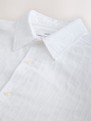 White Jaquard Print Long Sleeve Shirt - Image 8 of 8