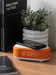 Karlsson Bright Orange Vogue Alarm Clock with Phone Charger - Image 1 of 5