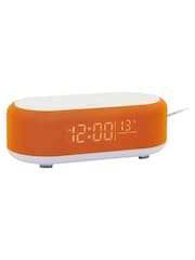 Karlsson Bright Orange Vogue Alarm Clock with Phone Charger - Image 3 of 5