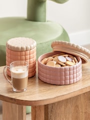 Present Time Soft Pink Biscuit Box Storage Jar - Image 1 of 3