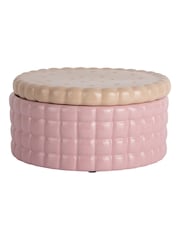 Present Time Soft Pink Biscuit Box Storage Jar - Image 2 of 3