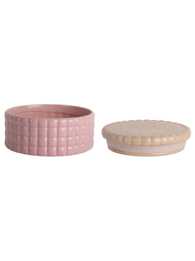 Present Time Soft Pink Biscuit Box Storage Jar - Image 3 of 3