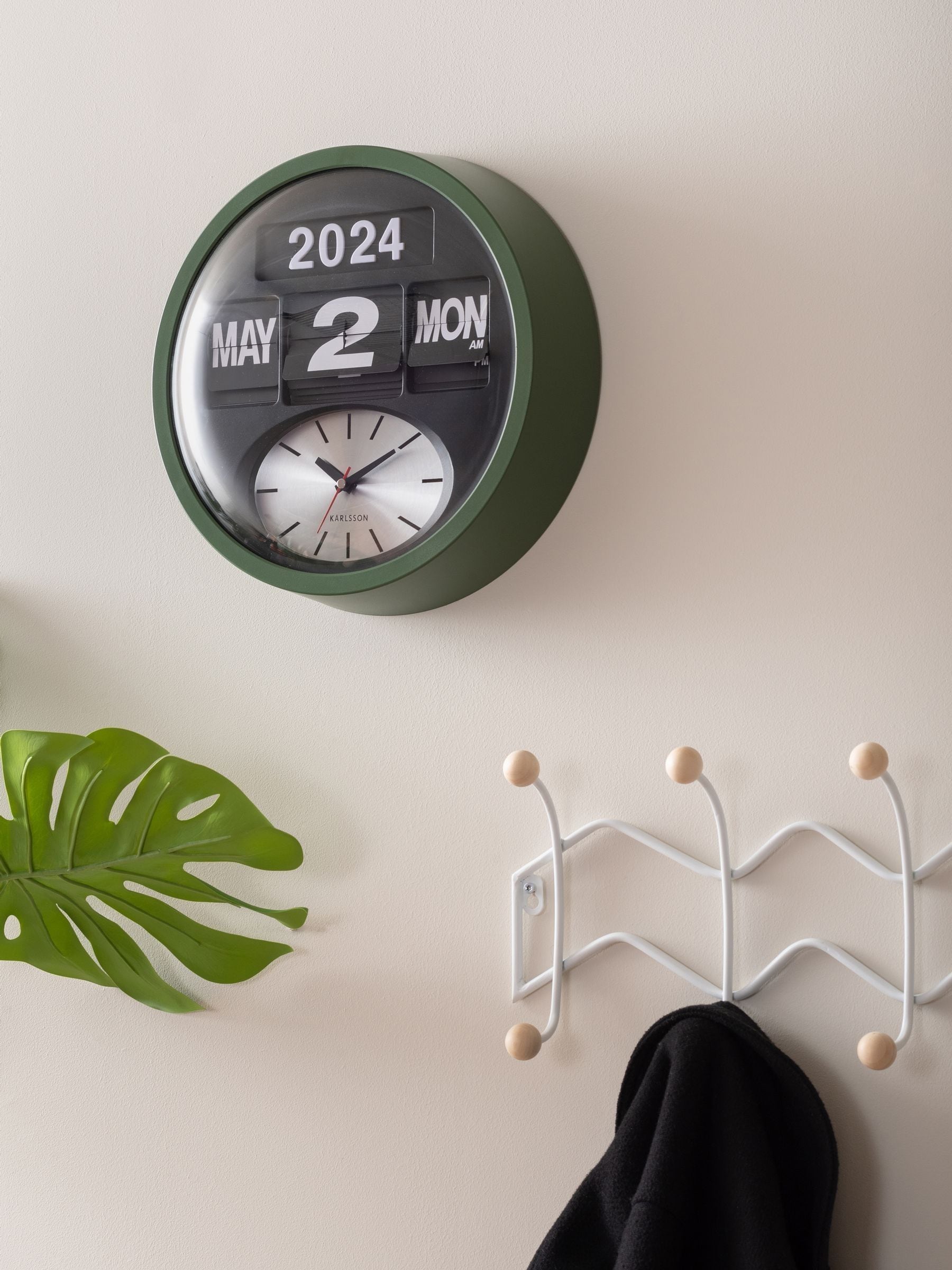 Buy Karlsson Jungle Green Round Flip Wall Clock from the Next UK Buy Karlsson Jungle Green Round Flip Wall Clock from the Next UK