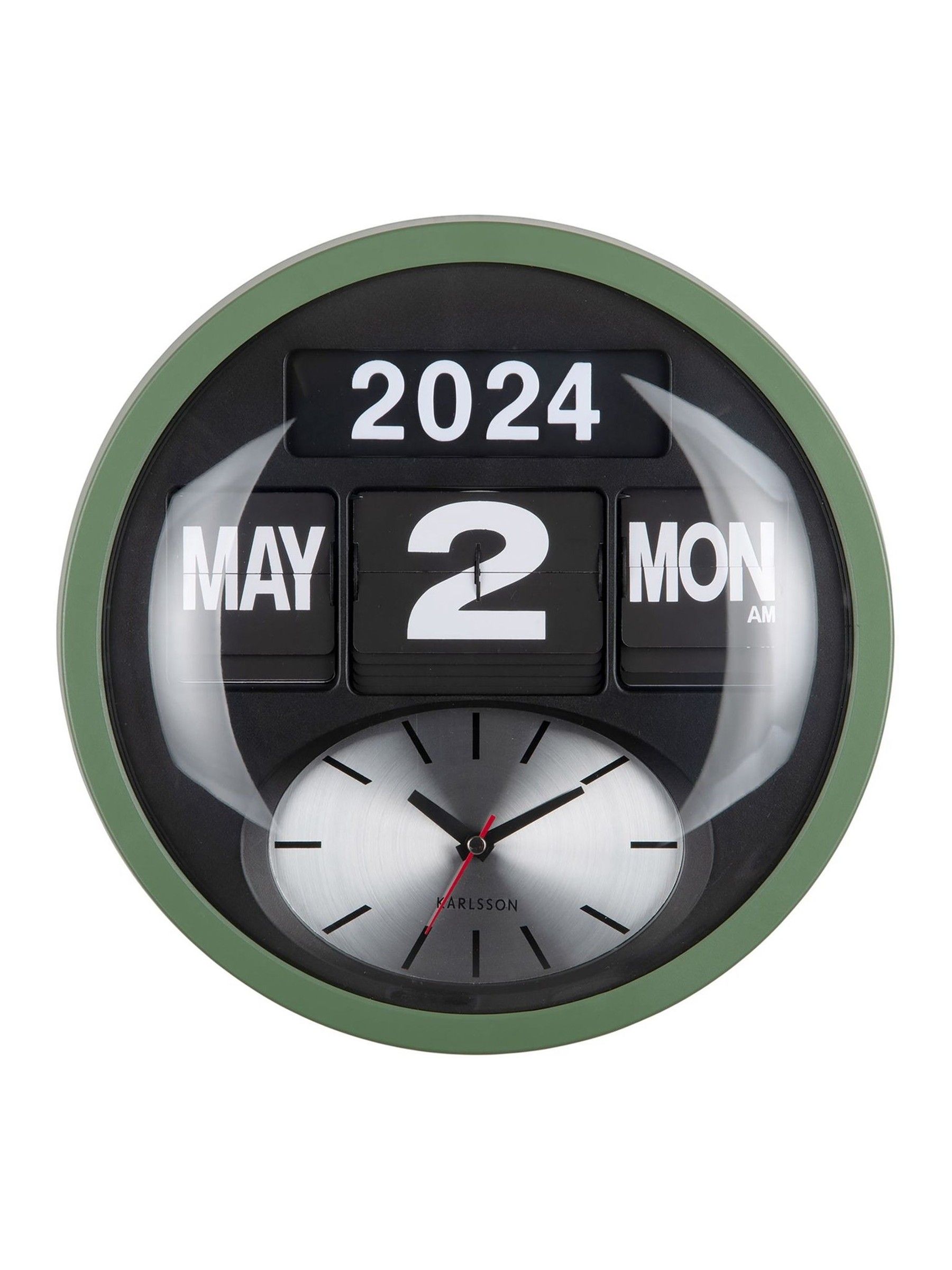 Buy Karlsson Jungle Green Round Flip Wall Clock from the Next UK