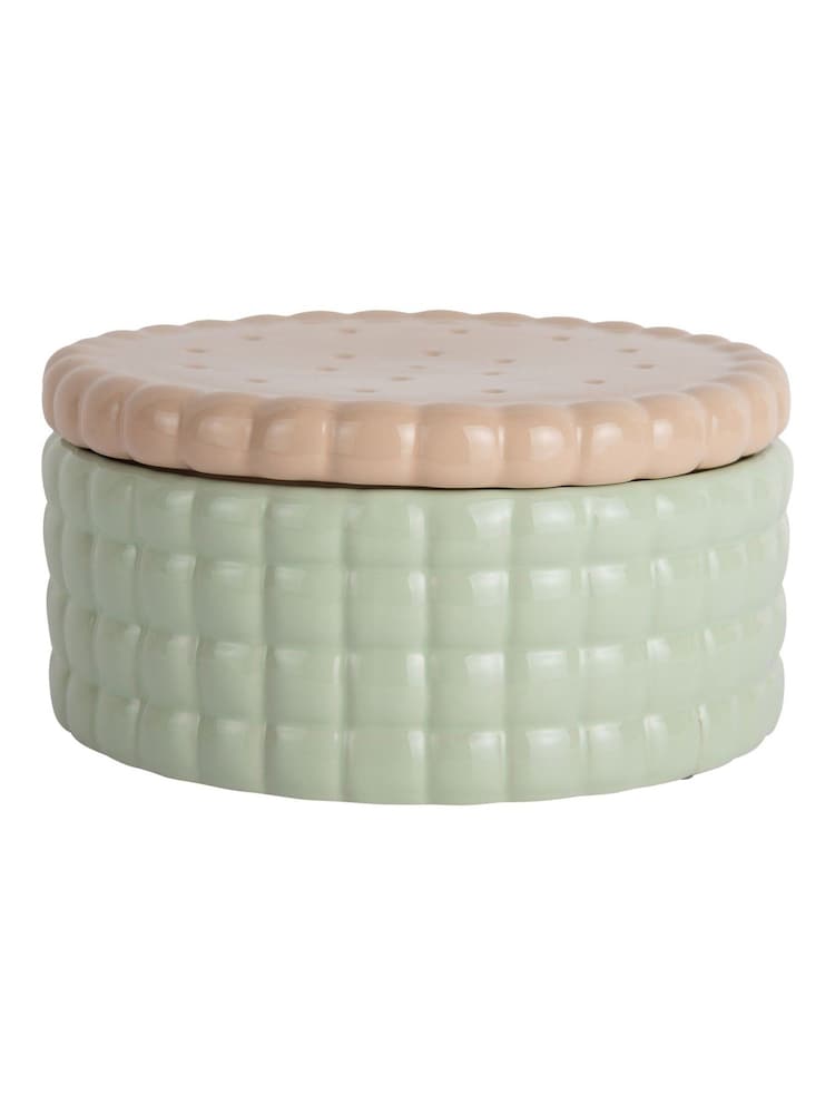 Present Time Soft Green Biscuit Box Storage Jar - Image 2 of 3