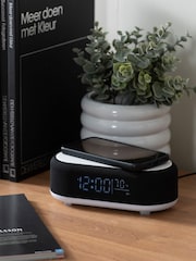 Karlsson Black Vogue Alarm Clock with Phone Charger - Image 1 of 5