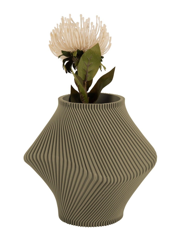 Present Time Tea Green Twisted Rib Vase - Image 2 of 4 Present Time Tea Green Twisted Rib Vase - Image 2 of 4