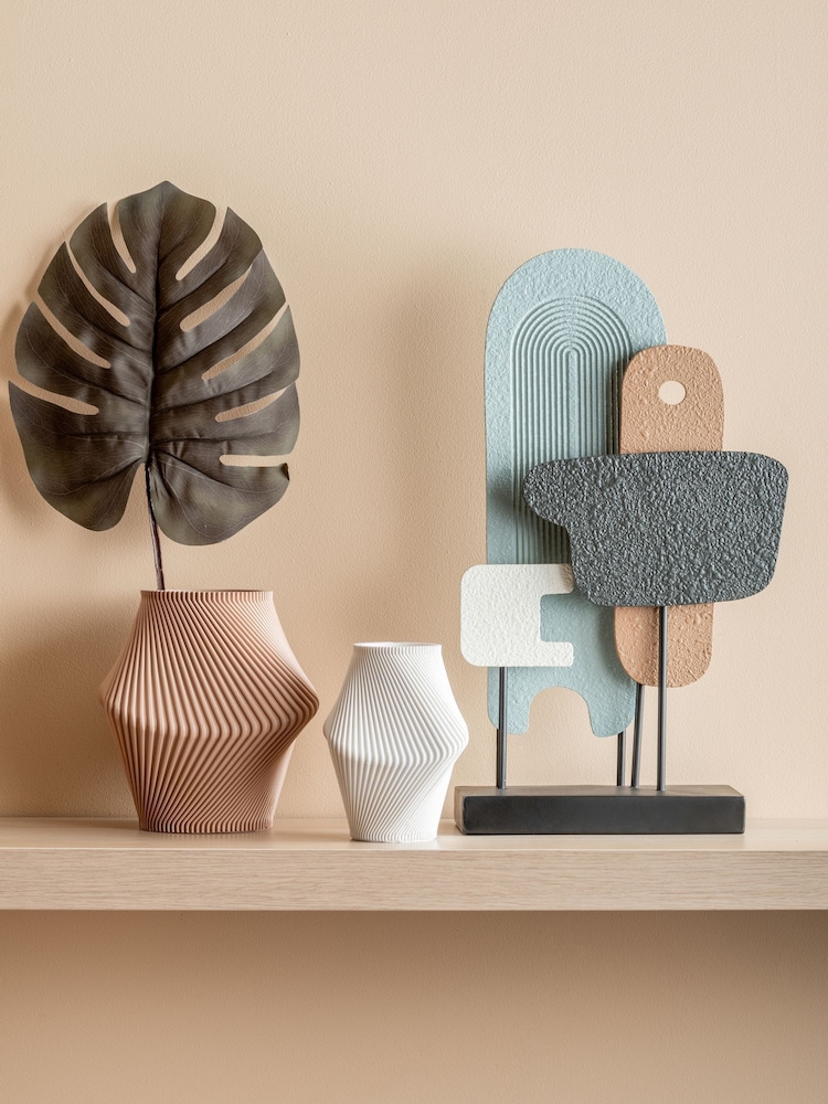 Present Time Soft Brown Twisted Rib Vase - Image 2 of 5 Present Time Soft Brown Twisted Rib Vase - Image 2 of 5