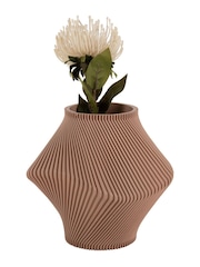 Present Time Soft Brown Twisted Rib Vase - Image 3 of 5