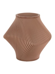 Present Time Soft Brown Twisted Rib Vase - Image 4 of 5