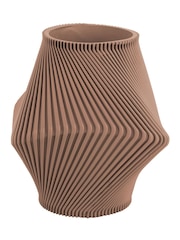 Present Time Soft Brown Twisted Rib Vase - Image 5 of 5