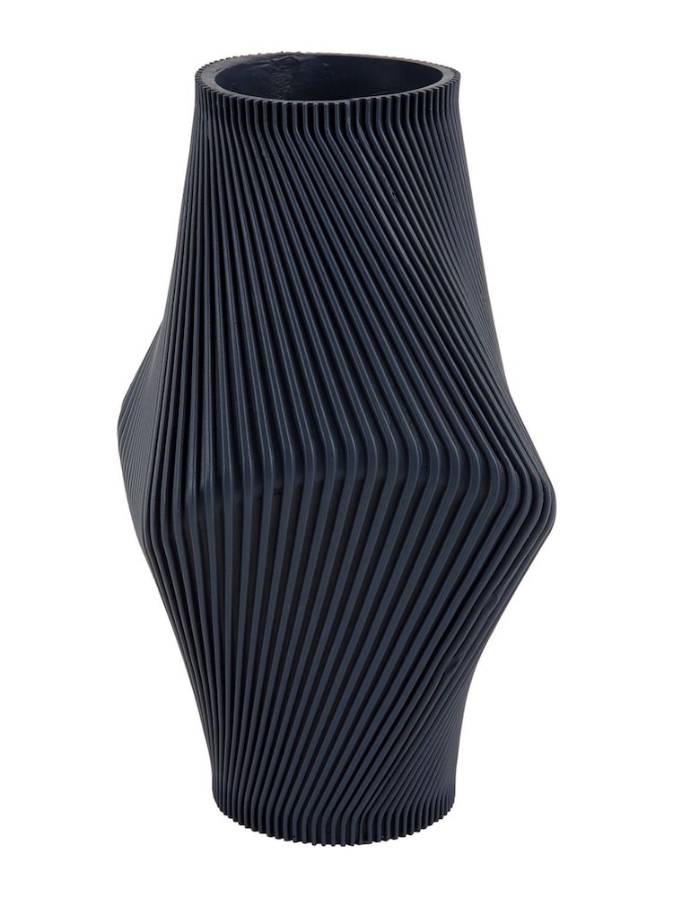 Present Time Dark Blue Twisted Rib Vase - Image 5 of 5