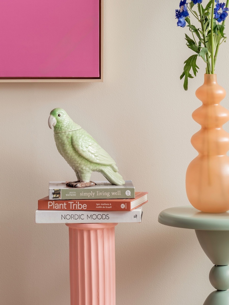 Present Time Soft Green Bird Storage Jar - Image 1 of 4 Present Time Soft Green Bird Storage Jar - Image 1 of 4