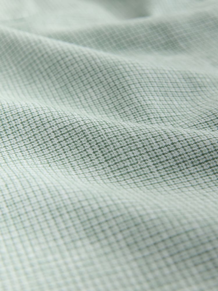 Green Button Down Collar Cotton Linen Blend Short Sleeve Shirt - Image 7 of 7 Green Button Down Collar Cotton Linen Blend Short Sleeve Shirt - Image 7 of 7