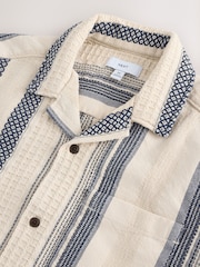 Monochrome Stripe Textured Short Sleeve Shirt - Image 7 of 8