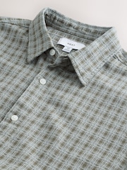 أخضر - قميص مزركش مربعات بكم قصير - صورة 2 من 3