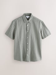 Green Textured Check Short Sleeve Shirt - Image 5 of 7