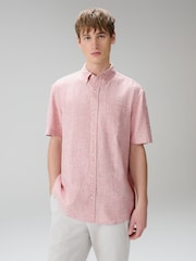 Multi Cotton Linen Blend Short Sleeve Shirts 3 Pack - Image 7 of 9