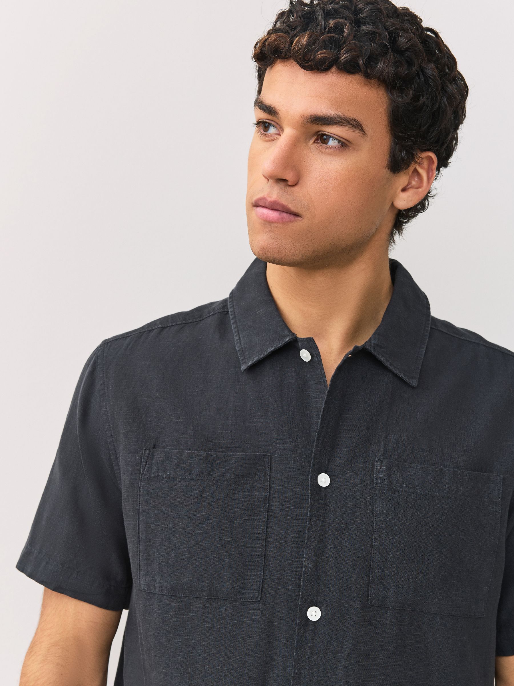 【チャコールブラック】M2488 BASIC LINEN T Casablanca Short - Black Linen – Monday Swimwear