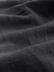 Black N.Premium Linen Tencel Blend Short Sleeve Shirt - Image 8 of 8