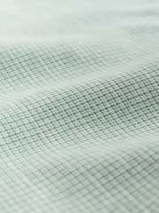 Green Grandad Collar Cotton Linen Blend Short Sleeve Shirt - Image 7 of 8