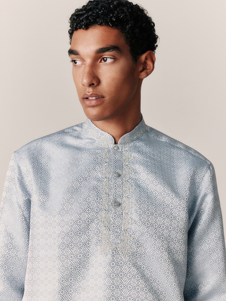 Blue Kurta Shirt - Image 2 of 8